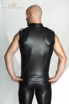 Veste sans Manches en Wetlook Noir Handmade Stronger Clipped Veste sans Manches en Wetlook Noir Handmade Stronger Clipped