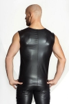Veste sans Manches en Wetlook Mat Noir Handmade Stronger Red Line Veste sans Manches en Wetlook Mat Noir Handmade Stronger Red Line