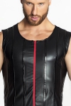 Veste sans Manches en Wetlook Mat Noir Handmade Stronger Red Line Veste sans Manches en Wetlook Mat Noir Handmade Stronger Red Line