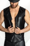 Gilet à Pressions en Wetlook Mat et Vinyle Noir Handmade Stronger Jazz Gilet à Pressions en Wetlook Mat et Vinyle Noir Handmade Stronger Jazz
