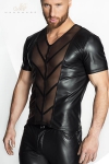Tee-Shirt Moulant en V Noir Handmade Stronger V Cage Tee-Shirt Moulant en V Noir Handmade Stronger V Cage