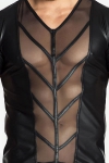 Tee-Shirt Moulant en V Noir Handmade Stronger V Cage Tee-Shirt Moulant en V Noir Handmade Stronger V Cage