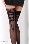 Bas Noir 20 Deniers Autofixant Fantaisie pour Travesti Bas Noir 20 Deniers Autofixant Fantaisie pour Travesti
