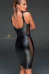 Robe Fourreau Moulante en Wetlook Noir Handmade Robe Fourreau Moulante en Wetlook Noir Handmade
