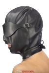 Cagoule Esclave en Simili Cuir avec Bandeau Yeux Amovible Fetish Tentation