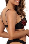 Soutien-Gorge en Dentelle Noir et Rouge pour Travestie Axami V-10021 Soutien-Gorge en Dentelle Noir et Rouge pour Travestie Axami V-10021