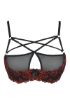 Soutien-Gorge en Dentelle Noir et Rouge pour Travestie Axami V-10021 Soutien-Gorge en Dentelle Noir et Rouge pour Travestie Axami V-10021