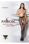 Collants Noirs Ouverts pour Sissy  Plumetis 20 Deniers Passion TI014