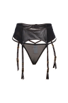 Porte-Jarretelles en Wetlook et String Noir pour Sissy Paris Hollywood Porte-Jarretelles en Wetlook et String Noir pour Sissy Paris Hollywood