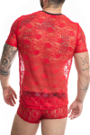 T-Shirt Masculin en Dentelle Rouge Transparente Ana�s for Men Brave