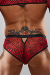 Slip Br�silien Homme Noir et Rouge Regnes