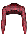 Crop Top Gay Tulle Zébré Rouge et Noir Regnes Crop Top Gay Tulle Zébré Rouge et Noir Regnes