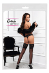 Bas Travestie Autofixants à Large Jarretière en Dentelle Noire Cotelli Legwear Bas Travestie Autofixants à Large Jarretière en Dentelle Noire Cotelli Legwear
