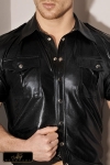 Chemisette en Wetlook Militaire Noir Handmade Sacha Chemisette en Wetlook Militaire Noir Handmade Sacha